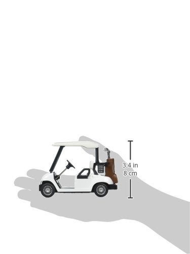KinsFun White No Decal Golf Cart 4"" Die Cast Metal Model Pullback Action Toy Car - Image 3